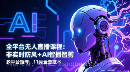 【第19189期】全平台无人直播课程:非实时防风+AI智播智剪+多平台矩阵,11月全套技术
