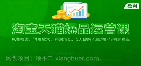 【第19222期】淘宝天猫爆品运营课：免费搜索，付费放大，利润增长，3 天破解流量/ 投产/利润痛点