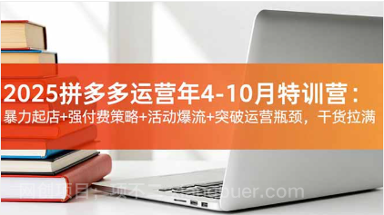 【第19228期】2025拼多多运营年4-10月特训营：暴力起店+强付费策略+活动爆流+突破运营瓶颈，干货拉满