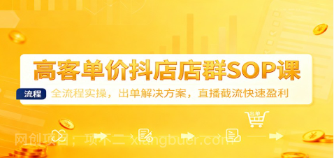 【第19278期】高客单价抖店店群SOP课：全流程实操，出单解决方案，直播截流快速盈利