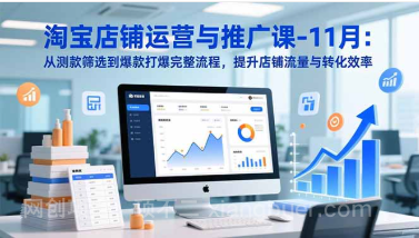 【第19315期】淘宝店铺运营与推广课-11月：从测款筛选到爆款打爆完整流程，提升店铺流量与转化效率