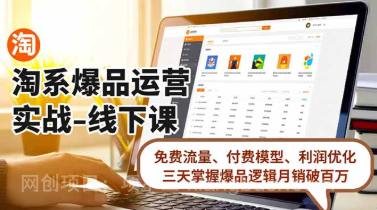 【第19316期】淘系爆品运营实战-线下课,免费流量、付费模型、利润优化,三天掌握爆品逻辑月销破百万
