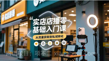 【第19336期】实体店播零基础入门课，实体店+短视频+直播+微信生态+私域社群，从流量获取到私域转化