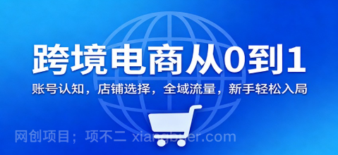 【第19341期】跨境电商从0到1：账号认知，店铺选择，全域流量，新手轻松入局