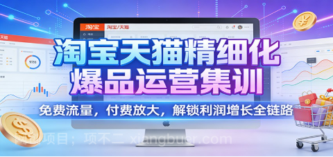 【第19440期】淘宝天猫精细化爆品运营集训:免费流量,付费放大,解锁利润增长全链路