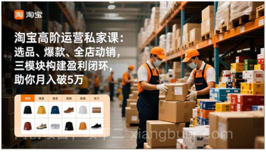 【第19490期】淘宝高阶运营私家课：选品、爆款、全店动销，三模块构建盈利闭环，助你月入破5万