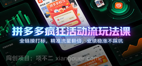 【第19505期】拼多多疯狂活动流玩法课:全链接打标,精准流量翻倍,业绩稳涨不踩坑