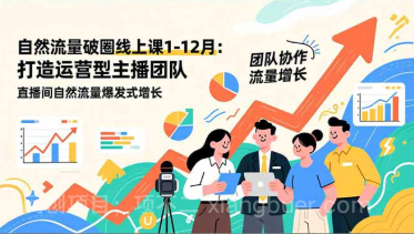 【第19507期】自然流量破圈线上课1-12月:打造运营型主播团队 直播间自然流量爆发式增长