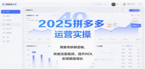 【第19519期】2025拼多多运营实操，用案例拆解逻辑，突破流量瓶颈、提升ROI，实现销量增长（更新）