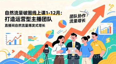 【第19590期】自然流量破圈线上课1-12月更新：打造运营型主播团队 直播间自然流量爆发式增长
