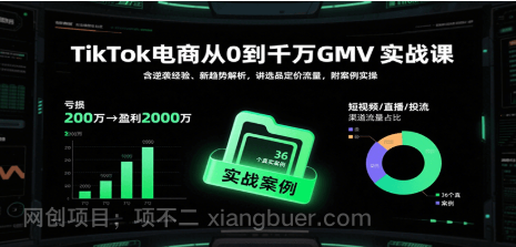 【第19596期】TikTok电商从0到千万GMV实战课，含逆袭经验、新趋势解析，讲选品定价流量等（更新）