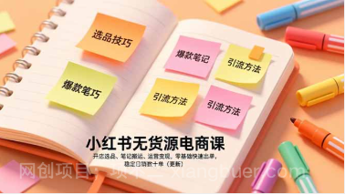 【第19673期】小红书无货源电商课，开店选品、笔记搬运、运营变现，零基础快速出单，稳定日销数十单（更新）