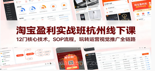 【第19760期】淘宝盈利实战班杭州线下课：12门核心技术，SOP 流程，玩转运营视觉推广全链路