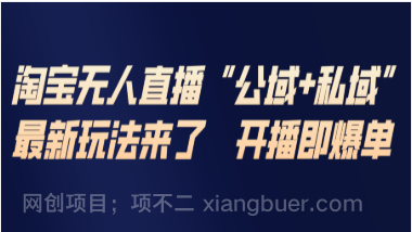 【第19767期】淘宝无人直播最新玩法，包含私域和公域两种玩法