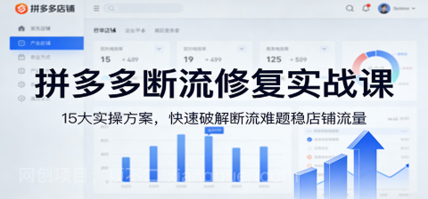 【第19841期】拼多多断流修复实战课：15大实操方案，快速破解断流难题稳店铺流量