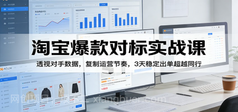 【第19882期】淘宝爆款对标实战课：透视对手数据，复制运营节奏，3天稳定出单超越同行