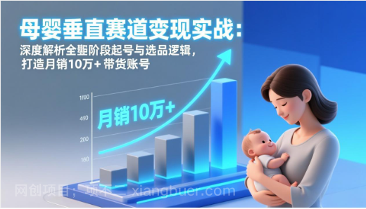 【第19927期】母婴垂直赛道变现实战:深度解析三大阶段起号与选品逻辑,打造月销10万+带货账号