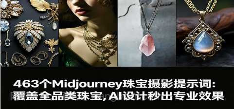 【第19953期】463个Midjourney珠宝摄影提示词:覆盖全品类珠宝,AI设计秒出专业效果