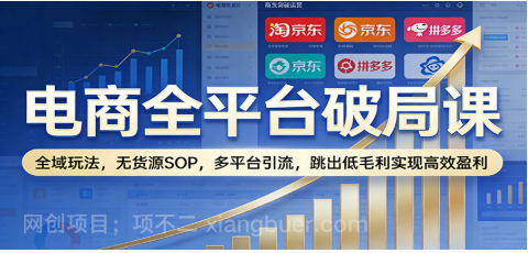 【第19965期】电商全平台破局课：全域玩法，无货源SOP，多平台引流，跳出低毛利实现高效盈利
