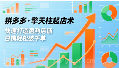 【第20014期】拼多多·擎天柱起店术，爆流布局、利润起飞、不断流，快速打造盈利店铺，日销破千单（更新）