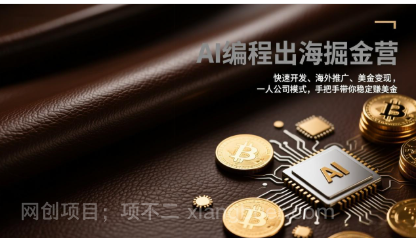 【第20018期】AI编程出海掘金营：快速开发、海外推广、美金变现，一人公司模式，手把手带你稳定赚美金