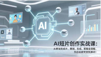 【第20028期】AI短片创作实战课:从想法到成片,策划、生成、剪辑全流程,开启视频变现新路径!