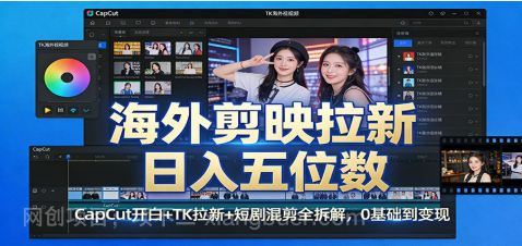 【第20049期】海外剪映拉新日入五位数：CapCut开白+TK拉新+短剧混剪全拆解，0基础到变现