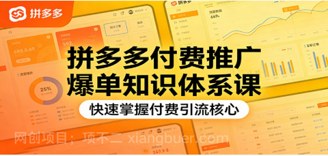 【第20080期】拼多多付费推广爆单知识体系课，快速掌握付费引流核心