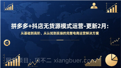 【第20087期】拼多多+抖店无货源模式运营-更新2月：从基础到高阶、从认知到实操的完整电商运营解决方案