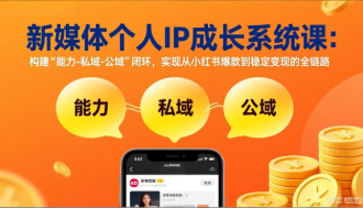 【第20172期】新媒体个人IP成长系统课-更新:构建“能力-私域-公域”闭环,实现从小红书爆款到稳定变现