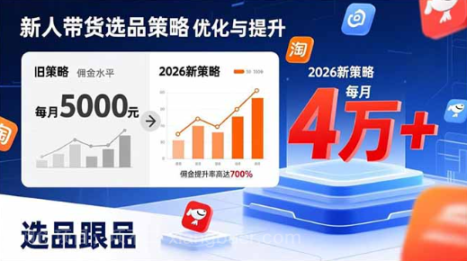 【第20226期】新人带货别瞎选品!这套2026全新选品跟品策略,让我的佣金从0做到每月4万+