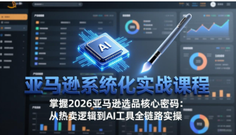 【第20232期】亚马逊系统化实战课-更新3月：2026最新选品方法论，从热卖原因分析到AI作图，提升选品成功率