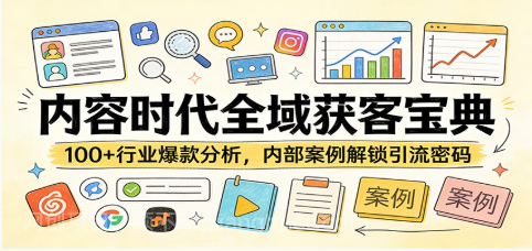 【第20271期】内容时代全域获客宝典:100+行业爆款分析,内部案例解锁引流密码