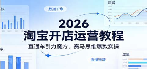【第20275期】2026淘宝开店运营教程:直通车引力魔方,赛马思维爆款实操