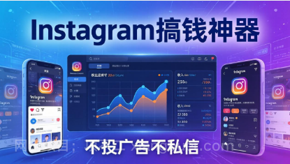 【第20353期】Instagram搞钱神器：月涨6万粉+月入5万刀，不投广告不私信，靠算法+低价产品