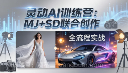 【第20408期】灵动AI训练营-3.0课程：MJ+SD联合创作，从婚纱大片到汽车广告，摄影后期全流程实战 