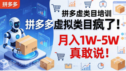 【第20472期】拼多多虚拟类目疯了！机器人自动发货，月入 1W-5W 真敢说！